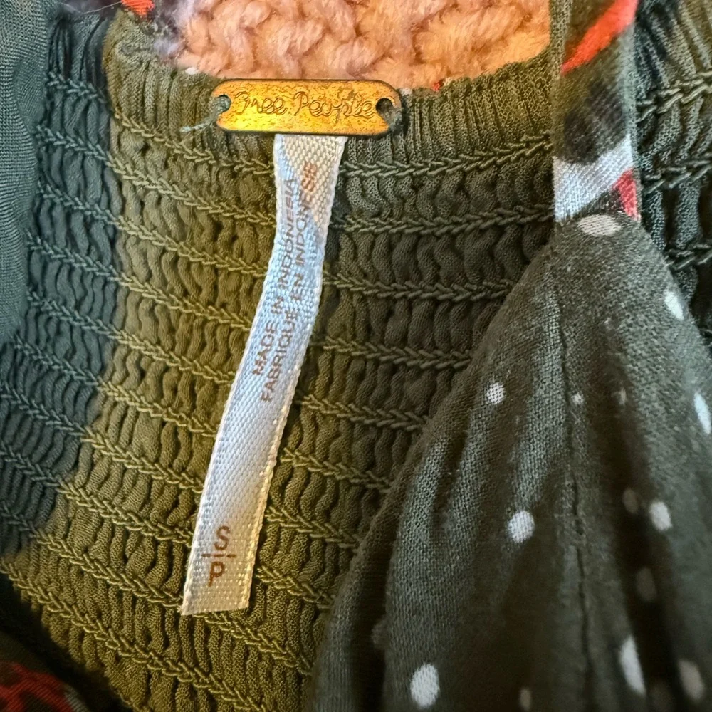 Free People Hunter Green and Red Print Maxi Dress - Picture 7 of 7